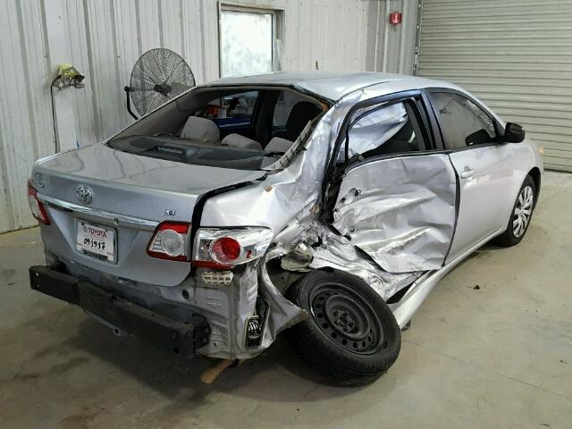 2T1BU4EE4CC850877 - 2012 TOYOTA COROLLA BA SILVER photo 4