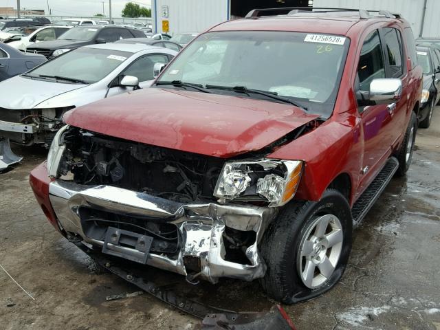 5N1AA08B16N722401 - 2006 NISSAN ARMADA SE BURGUNDY photo 2