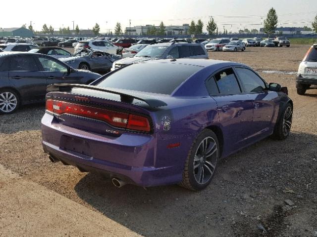 2C3CDXGJ6DH693008 - 2013 DODGE CHARGER SU PURPLE photo 4