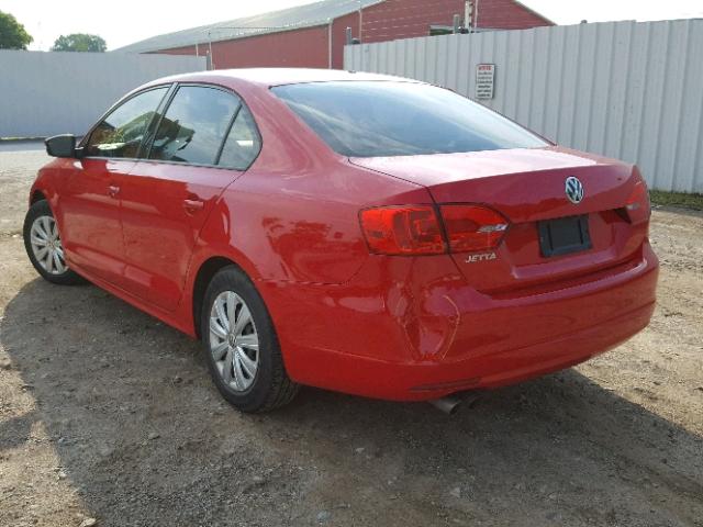 3VW2K7AJ8EM412719 - 2014 VOLKSWAGEN JETTA BASE 红色 照片 3