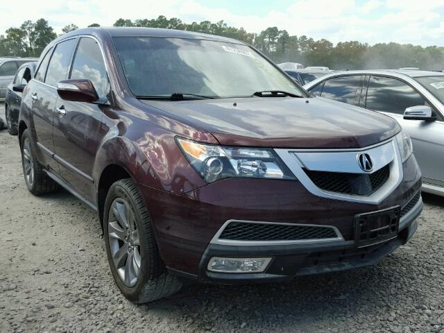 2HNYD2H64CH516187 - 2012 ACURA MDX ADVANC BURGUNDY photo 1