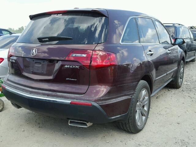 2HNYD2H64CH516187 - 2012 ACURA MDX ADVANC BURGUNDY photo 4