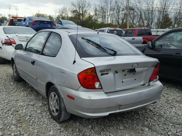 KMHCG35C63U252762 - 2003 HYUNDAI ACCENT SILVER photo 3