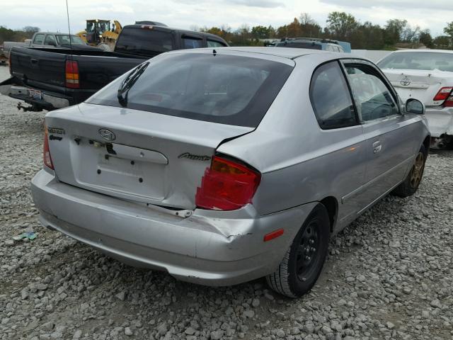 KMHCG35C63U252762 - 2003 HYUNDAI ACCENT SILVER photo 4