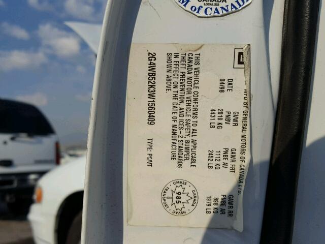 2G4WB52K3W1560409 - 1998 BUICK REGAL LS 白色 照片 10