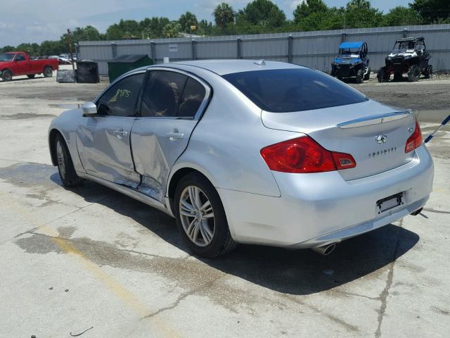 JN1DV6AP2BM601524 - 2011 INFINITI G25 BASE SILVER photo 3