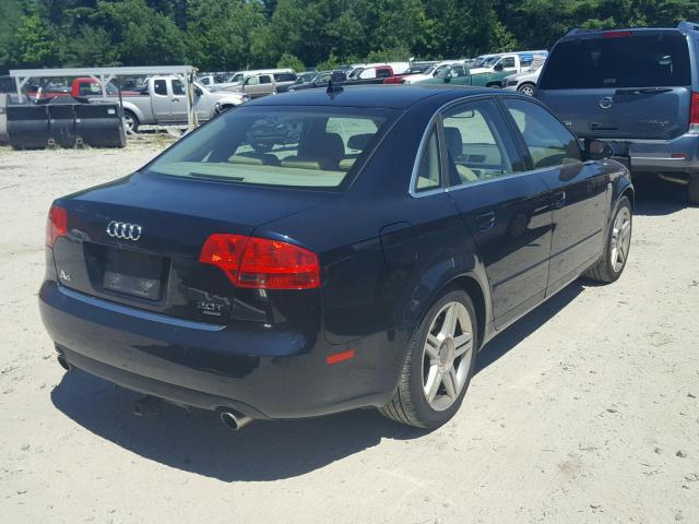 WAUDF78E27A256621 - 2007 AUDI A4 2.0T QU BLUE photo 4