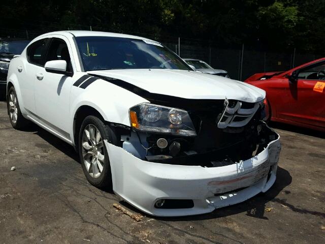 1C3CDZBG1EN154375 - 2014 DODGE AVENGER R/ WHITE photo 1