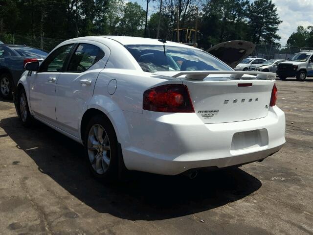 1C3CDZBG1EN154375 - 2014 DODGE AVENGER R/ WHITE photo 3