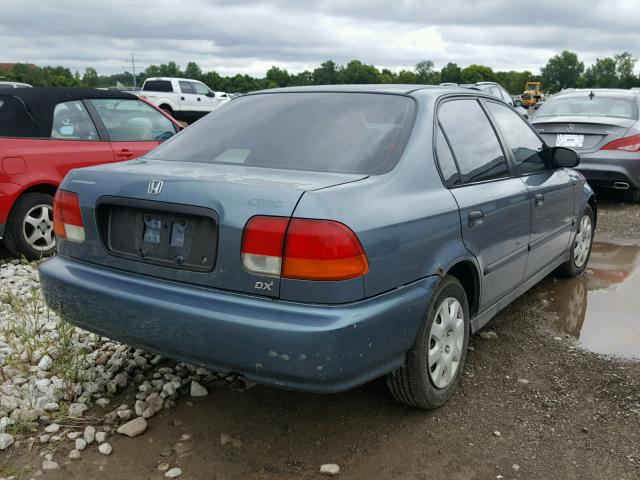 2HGEJ6628WH532021 - 1998 HONDA CIVIC DX BLUE photo 4