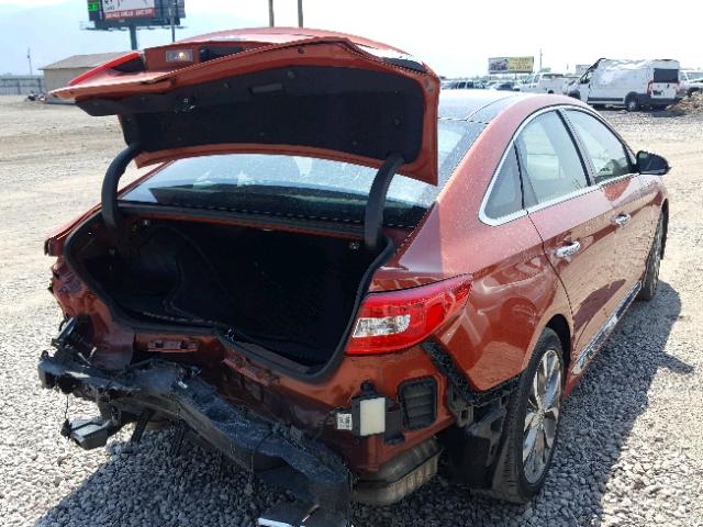 5NPE34AB7FH128316 - 2015 HYUNDAI SONATA SPO ORANGE photo 4