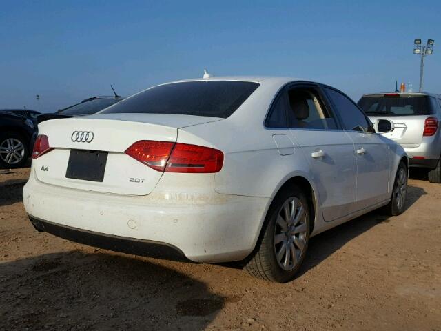 WAUEFAFL3BN056190 - 2011 AUDI A4 WHITE photo 4