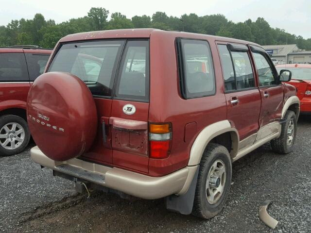 JACDJ58X5W7909783 - 1998 ISUZU TROOPER S MAROON photo 4