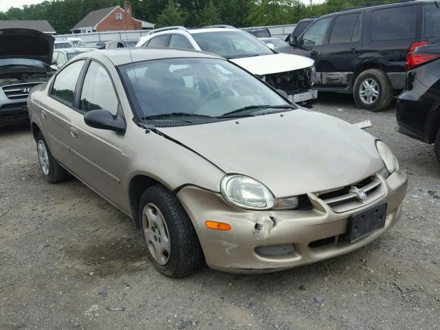 1B3ES26C32D642805 - 2002 DODGE NEON TAN photo 1