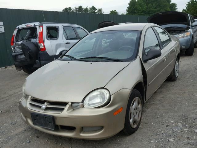 1B3ES26C32D642805 - 2002 DODGE NEON TAN photo 2