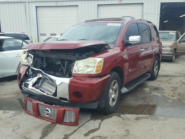 5N1AA08A86N739316 - 2006 NISSAN ARMADA SE MAROON photo 2