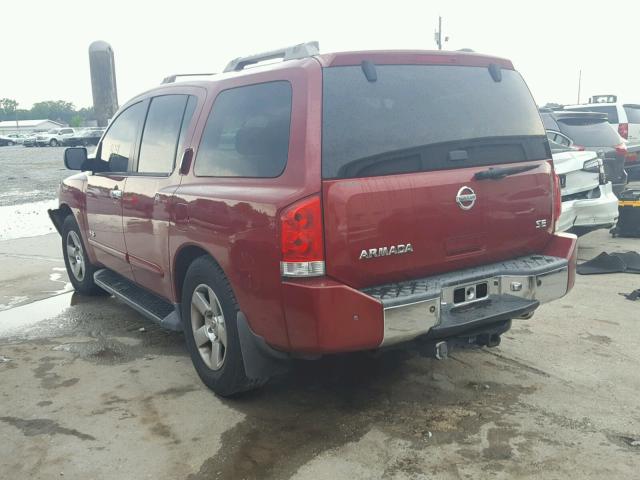 5N1AA08A86N739316 - 2006 NISSAN ARMADA SE MAROON photo 3