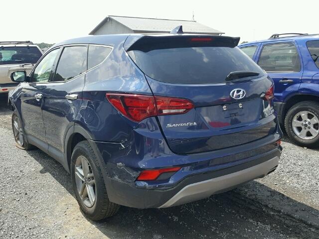 5XYZTDLB8HG488722 - 2017 HYUNDAI SANTA FE S BLUE photo 3