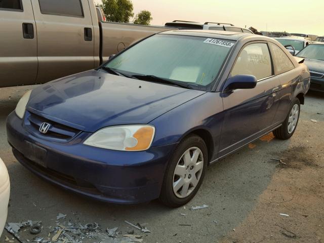 1HGEM22971L022371 - 2001 HONDA CIVIC SI BLUE photo 2