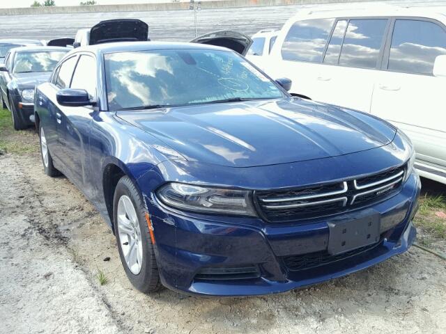 2C3CDXBG3GH163370 - 2016 DODGE CHARGER BLUE photo 1