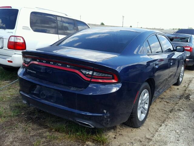 2C3CDXBG3GH163370 - 2016 DODGE CHARGER BLUE photo 4