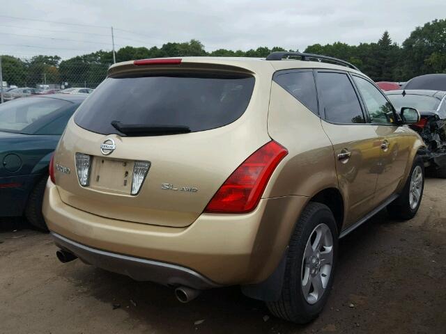 JN8AZ08W93W219581 - 2003 NISSAN MURANO GOLD photo 4