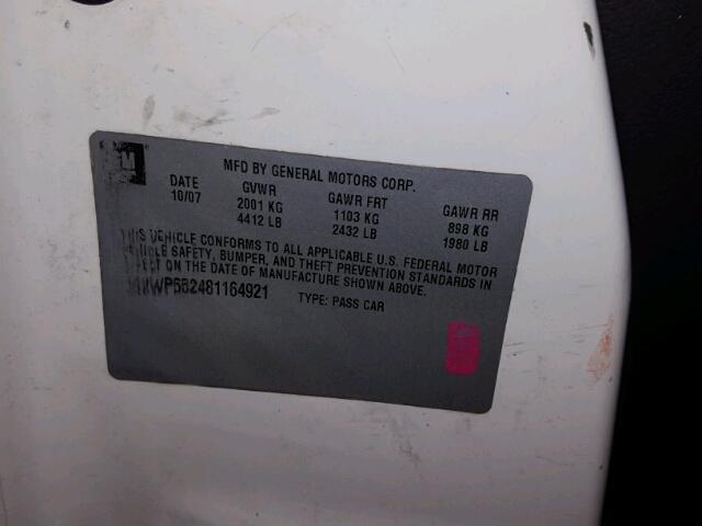 2G2WP552481164921 - 2008 PONTIAC GRAND PRIX WHITE photo 10