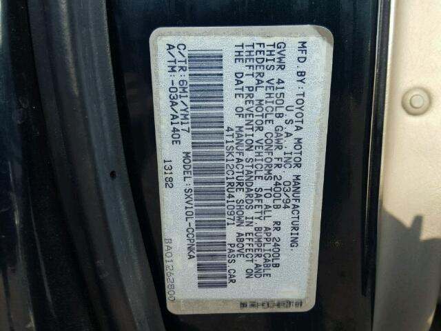 4T1SK12C1RU410971 - 1994 TOYOTA CAMRY BLACK photo 10