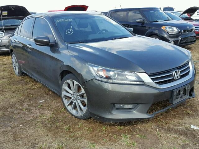 1HGCR2F56EA010682 - 2014 HONDA ACCORD SPO GRAY photo 1