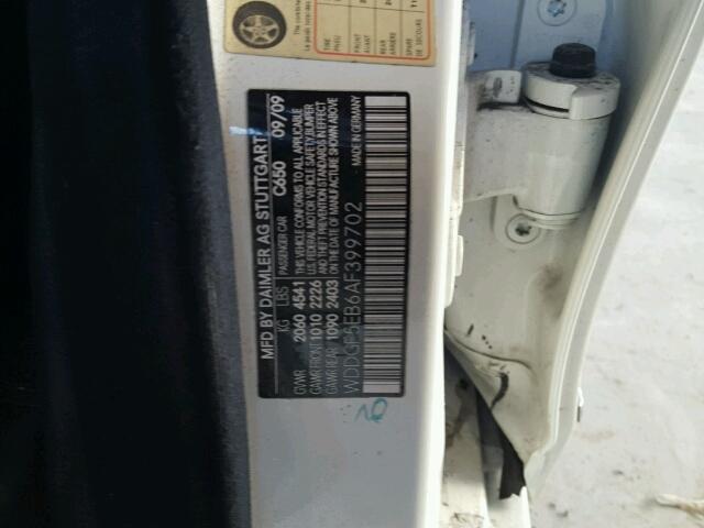 WDDGF5EB6AF399702 - 2010 MERCEDES-BENZ C 300 白色 照片 10