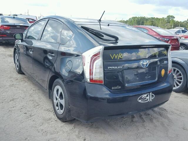 JTDKN3DU3C5459233 - 2012 TOYOTA PRIUS BLACK photo 3