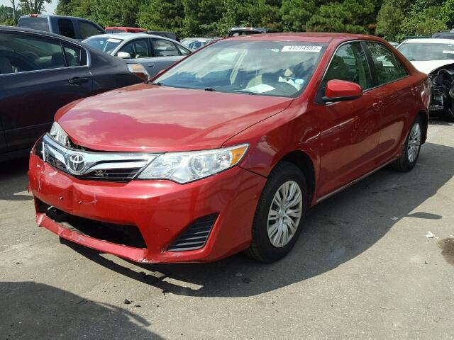 4T1BF1FK4DU666309 - 2013 TOYOTA CAMRY L RED photo 2