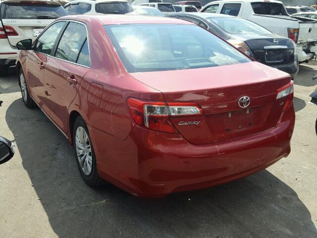 4T1BF1FK4DU666309 - 2013 TOYOTA CAMRY L RED photo 3