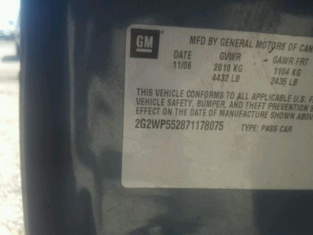 2G2WP552871178075 - 2007 PONTIAC GRAND PRIX ტალღისფერი ფოტო 10