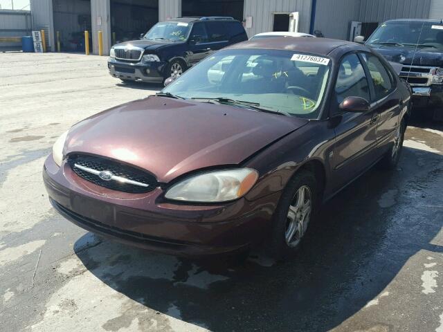 1FAFP56S2YA167077 - 2000 FORD TAURUS MAROON photo 2