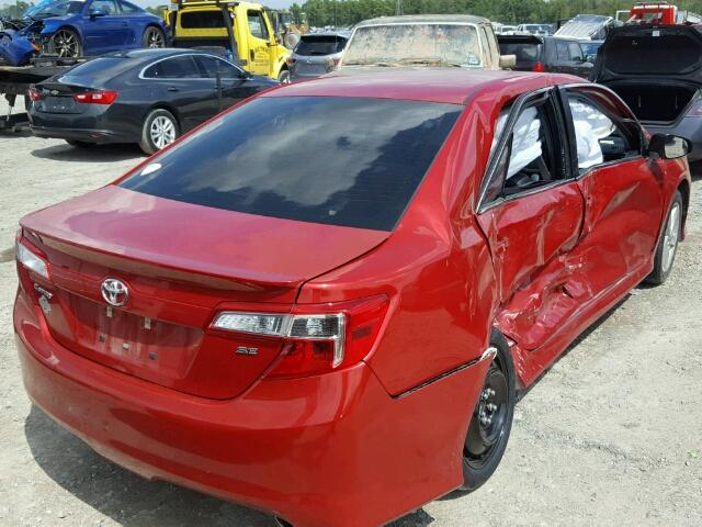 4T1BF1FK9EU776368 - 2014 TOYOTA CAMRY L RED photo 4