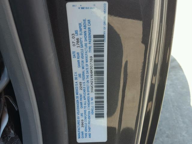 3VWCM21Y64M307769 - 2004 VOLKSWAGEN NEW BEETLE 灰色 照片 10