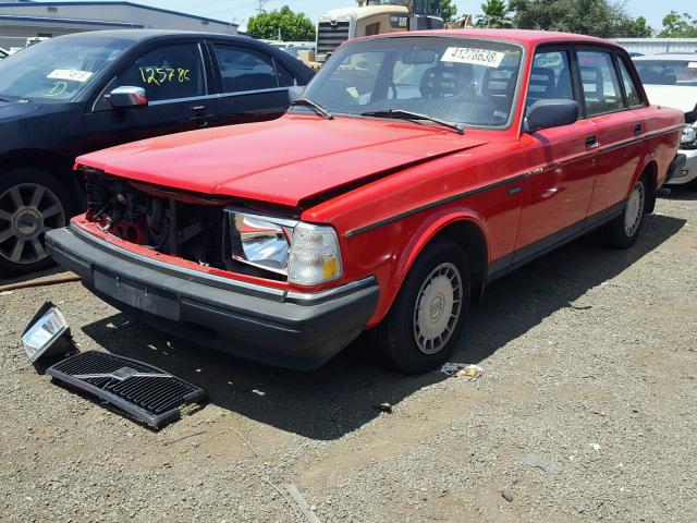 YV1AS8812N1470228 - 1992 VOLVO 240 BASE RED photo 2