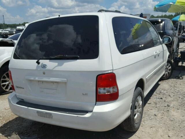 KNDUP132956742370 - 2005 KIA SEDONA EX WHITE photo 4