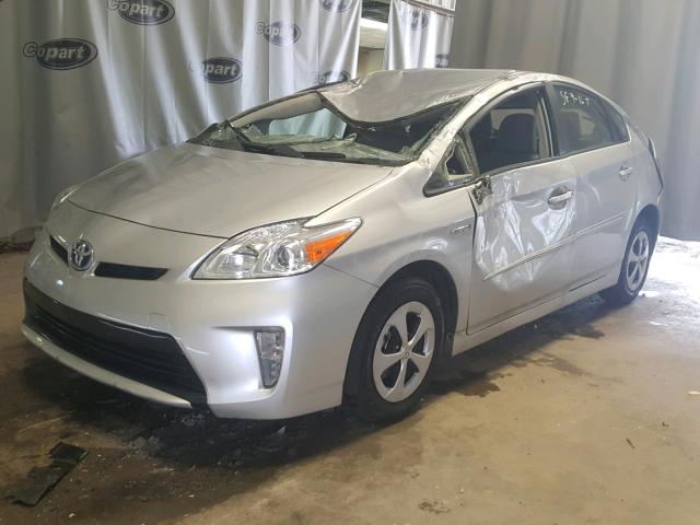 JTDKN3DU0D0342174 - 2013 TOYOTA PRIUS SILVER photo 2