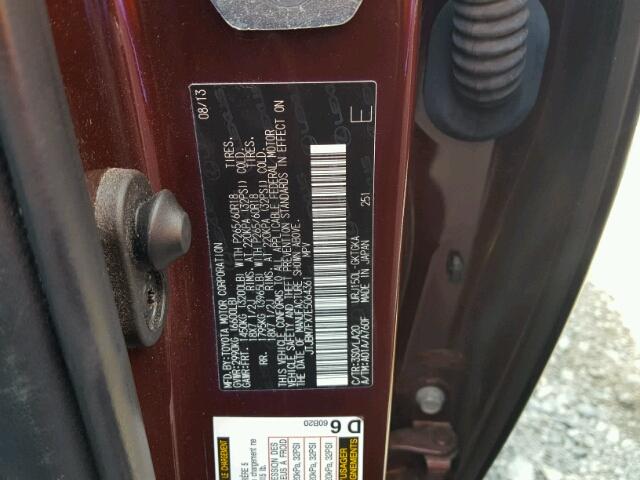 JTJBM7FX7E5064361 - 2014 LEXUS GX BASE BURGUNDY photo 10