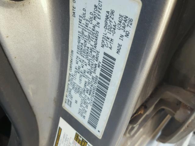 JTLKT324X50178589 - 2005 TOYOTA SCION XB Silber Foto 10