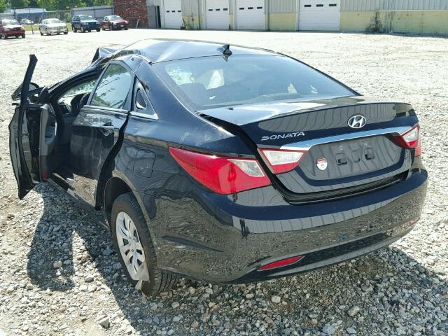 5NPEB4ACXCH343826 - 2012 HYUNDAI SONATA GLS BLACK photo 3