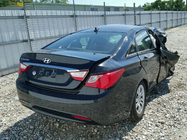 5NPEB4ACXCH343826 - 2012 HYUNDAI SONATA GLS BLACK photo 4