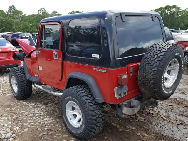 2BCCV8112JB527303 - 1988 JEEP WRANGLER RED photo 3