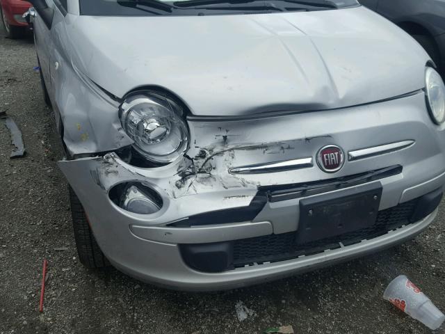 3C3CFFAR4DT634131 - 2013 FIAT 500 POP SILVER photo 9