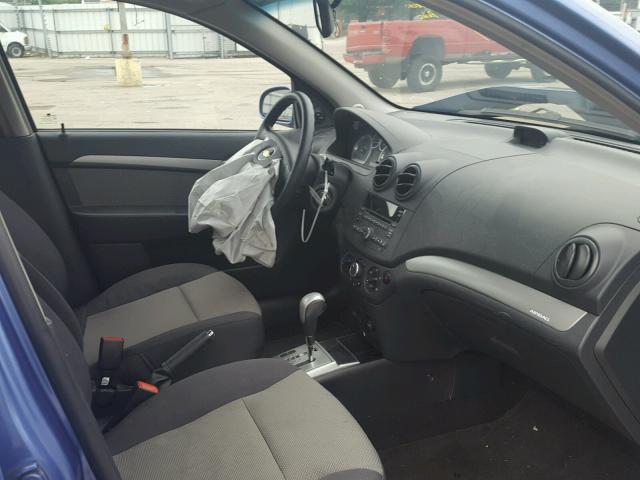 KL1TD66E39B317691 - 2009 CHEVROLET AVEO LS BLUE photo 5