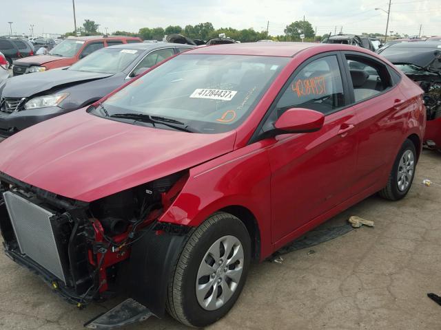 KMHCT4AEXGU045516 - 2016 HYUNDAI ACCENT SE RED photo 2