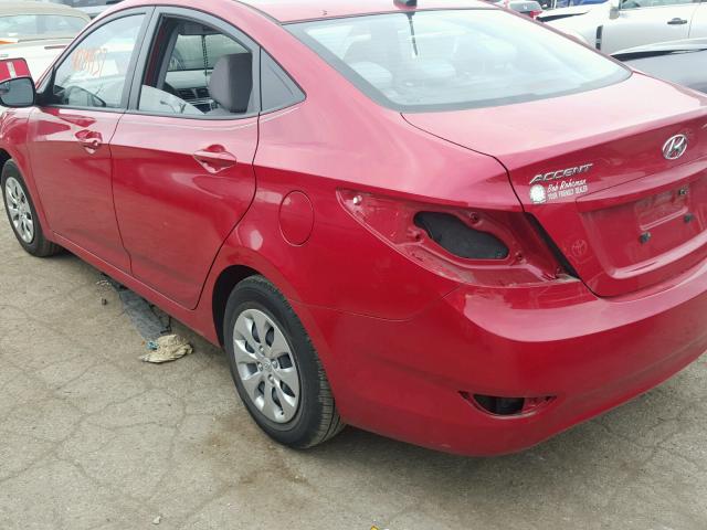 KMHCT4AEXGU045516 - 2016 HYUNDAI ACCENT SE RED photo 3