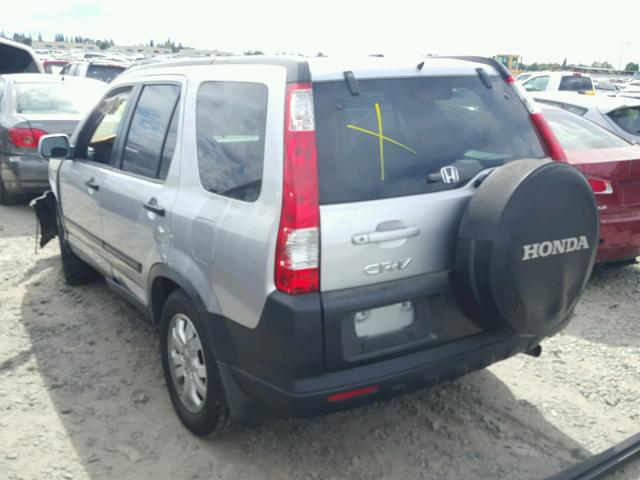 JHLRD68886C026204 - 2006 HONDA CR-V SILVER photo 3